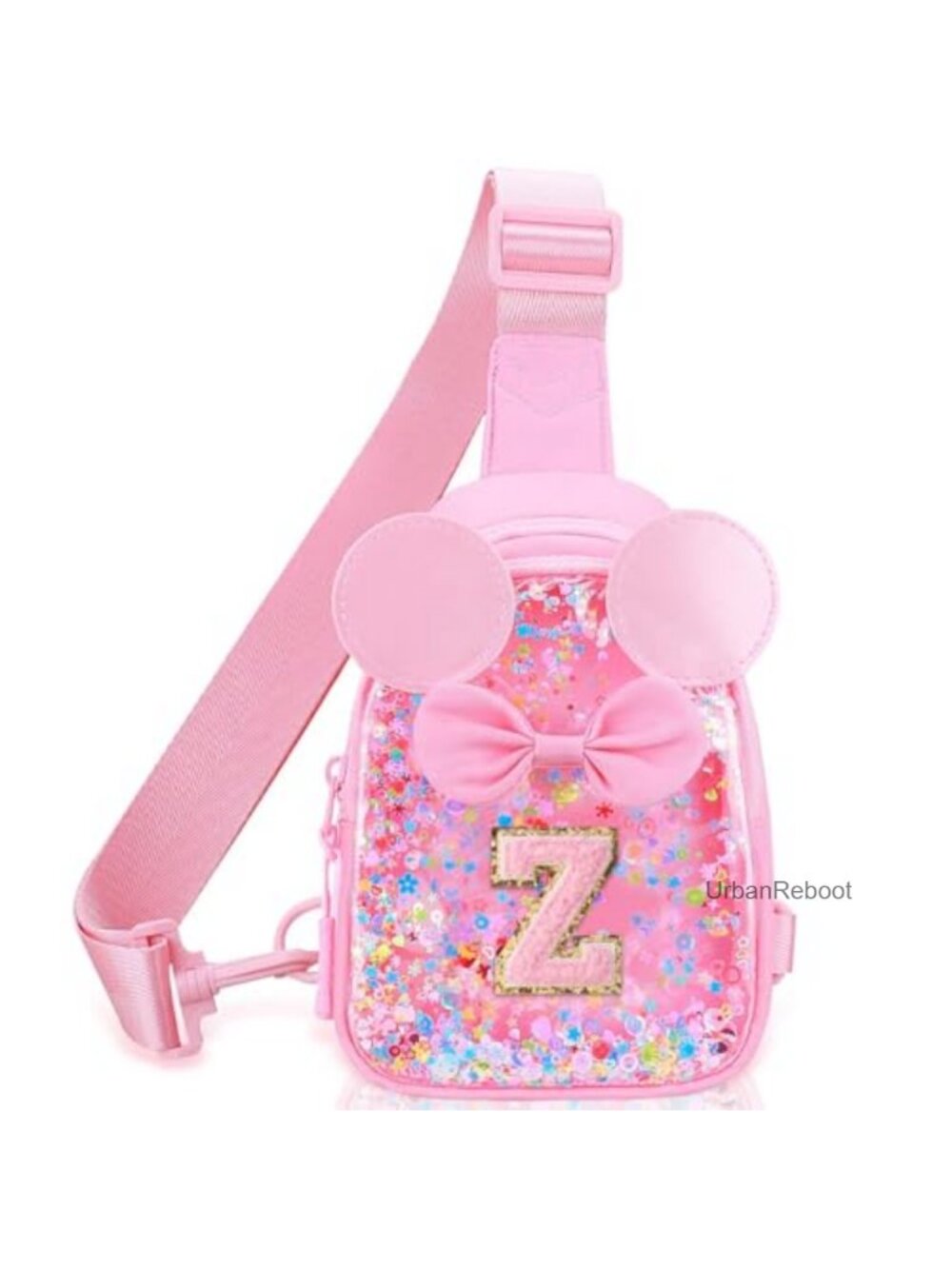 Girls Initial Sling Bag Crossbody Purse Sparkly Letters Small Toddler